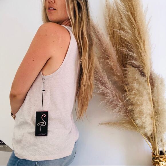 NEW SUGAR REVOLVE Guns and Rosé Screen Print Slub Sheer Muscle Tee Tank Top L - Picture 2 of 8